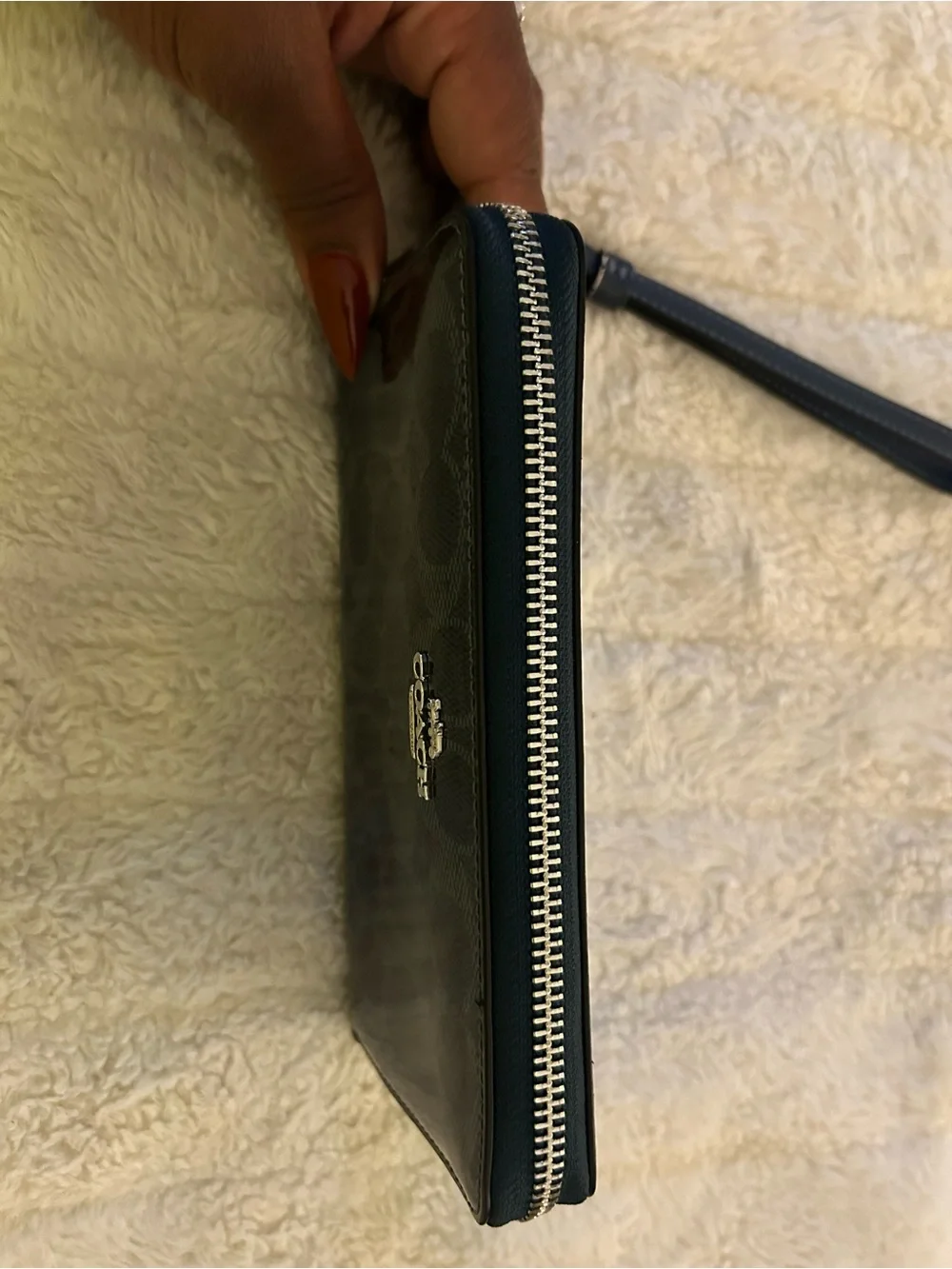 Coach Signature Zip Wristlet Clutch